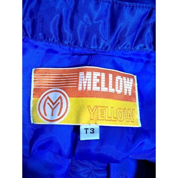 Vtg 80s Mellow Yellow Quilted Pants Ski Snow Winter Womens T3 Blue - Picture 3 of 9